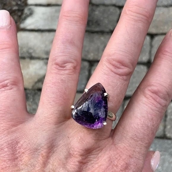 Purple Lodolite 925 Sterling Silver Ring - Picture 5 of 15